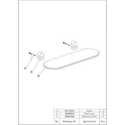 Duro Glass Shelf - Chrome